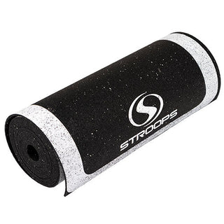 The Stroops ROL Roll Out Ladder is a long black rubber agility mat with white borders and rectangular footwork sections, designed for portable speed, agility, and quickness training.