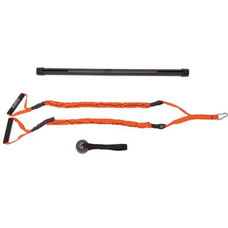 Stroops Resistance 90 portable dual-band resistance training system with Slastix bands, collapsible arm bar, and door anchor options.