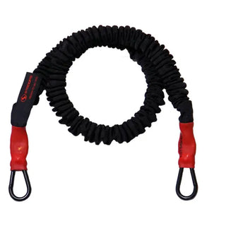 A Stroops Slastix 72-inch sleeved resistance band with clips on both ends, available in black or orange and designed for high-resistance strength, speed, power, and full-body training.