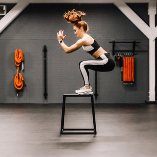 Stroops Standard Plyoboxes are professional-grade plyometric training boxes with solid welded steel frames and durable rubberized landing surfaces, available in multiple heights for explosive and athletic training.