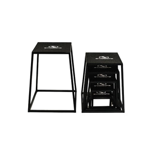 Stroops Standard Plyoboxes are professional-grade plyometric training boxes with solid welded steel frames and durable rubberized landing surfaces, available in multiple heights for explosive and athletic training.