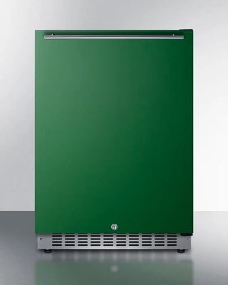Green Summit 24" Wide Built-In All-Refrigerator with a silver logo on a white background