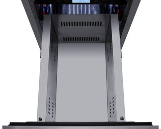 Close-up of a Summit ADRD15 15" Wide 2-Drawer All-Refrigerator with ventilation grilles on a white background
