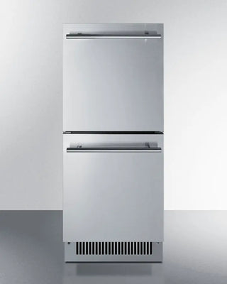 Summit ADRD15 15" Wide 2-Drawer All-Refrigerator with two drawers on a white background