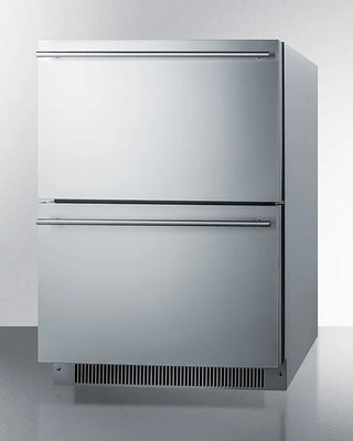Summit ADRD24 24" Wide 2-Drawer All-Refrigerator on a white background