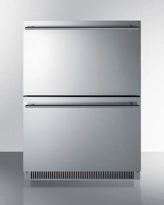 Summit ADRD24 24" Wide 2-Drawer All-Refrigerator with two drawers on a white background