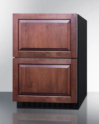 Wooden Summit ADRD241PNR 24" Wide 2-Drawer All-Refrigerator with black base on a white background