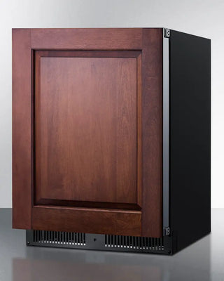 Summit AL54IF 24" Wide Built-In All-Refrigerator with wooden door on a white background