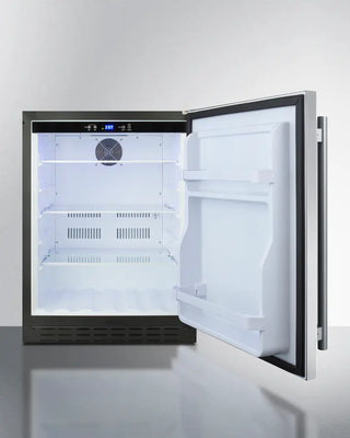 Summit AL55 24" Wide Built-In All-Refrigerator with open door on a white background