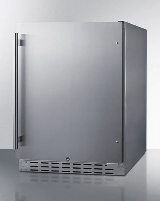 Summit AL55CSS 24" Wide Built-In All-Refrigerator with a closed door on a white background