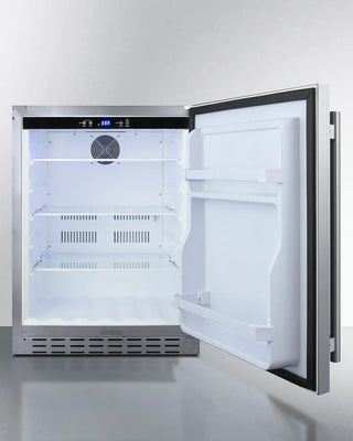 Summit AL55CSS 24" Wide Built-In All-Refrigerator with digital controls on a white background