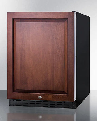 Summit AL55IF 24" Wide Built-In All-Refrigerator with wooden door on a white background