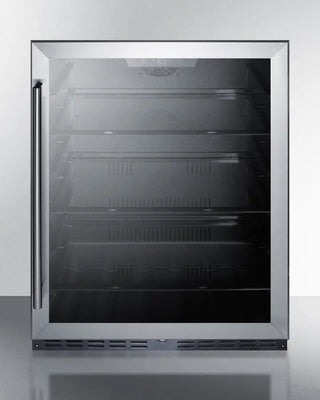 Summit AL57GCSS 24" Wide Built-In Beverage Center with glass door on a white background