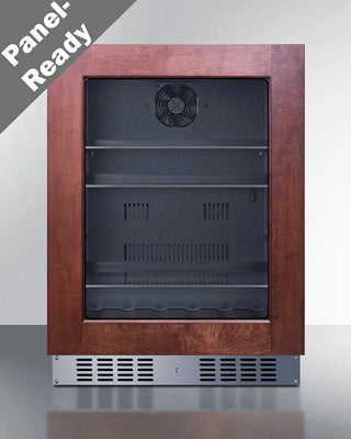 Summit AL57GPNR 24" Wide Built-In Beverage Center with wooden frame on a white background
