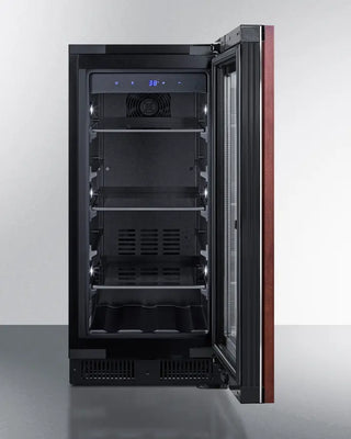 Summit ALBV15PNR 15" Wide Built-In Beverage Center with open door on a white background