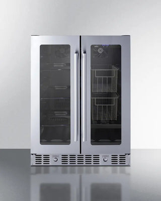 Summit ALFD24WBVPANTRY 24" Built-In Dual-Zone Produce Refrigerator on a white background