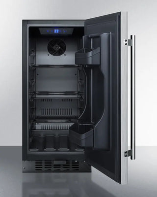 Summit ALR15BSS 15" Wide Built-In All-Refrigerator with open door on a white background