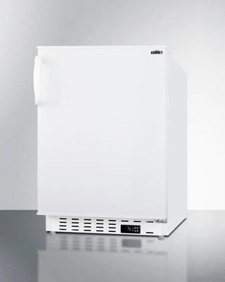 White Summit ALR46W 20" Wide Built-In All-Refrigerator with digital display on a gray background