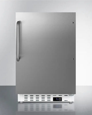 Summit ALR46WCSS 21" Wide Built-In All-Refrigerator with digital display on a gray background