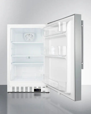 Summit ALR46WCSSHV 21" Wide Built-In All-Refrigerator with open door on a white background