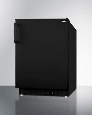 Black Summit ALR47B 20" Wide Built-In All-Refrigerator with digital display on a white background