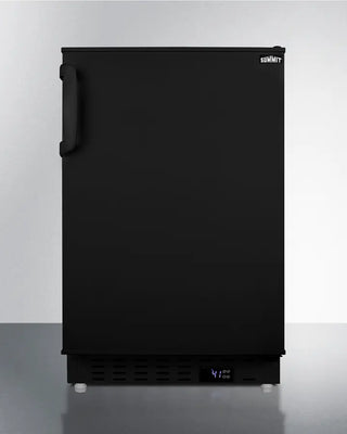 Black Summit ALR47B 20" Wide Built-In All-Refrigerator with digital display on a white background