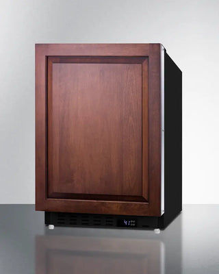 Summit ALR47BIF 21" Wide Built-In All-Refrigerator with wooden door on a white background