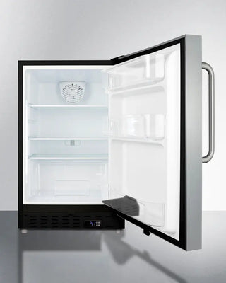 Summit ALR47BSSTB 21" Wide Built-In All-Refrigerator with an open door on a white background