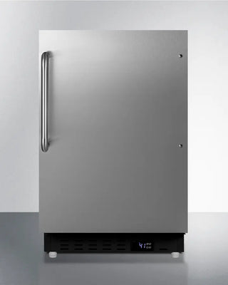 Summit ALR47BSSTB 21" Wide Built-In All-Refrigerator with digital display on a gray background