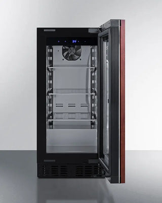 Summit ASDG1521PNR 15" Wide Built-In Beverage Center with glass door on a white background