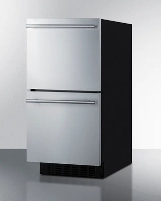 Summit ASDR1524 15" Wide 2-Drawer All-Refrigerator on a white background