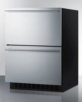 Summit ASDR2414 24" Wide 2-Drawer All-Refrigerator with two drawers on a gray background