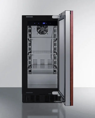 Summit ASDS1523IF 15" Wide Built-In All-Refrigerator with open door on a white background