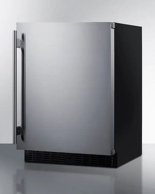 Summit ASDS2413 24" Wide Built-In All-Refrigerator with silver handle on a white background