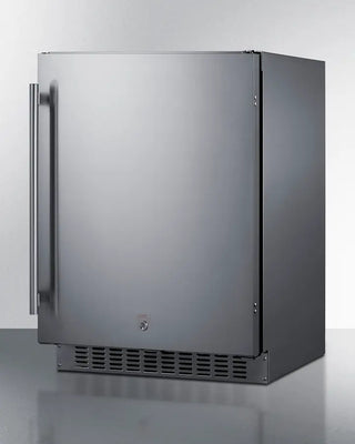 Summit ASDS2413CSS 24" Wide Built-In All-Refrigerator with silver handle on a white background