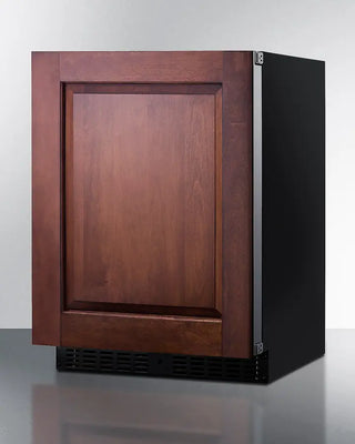 Summit ASDS2413IF 24" Wide Built-In All-Refrigerator with wooden door on a white background