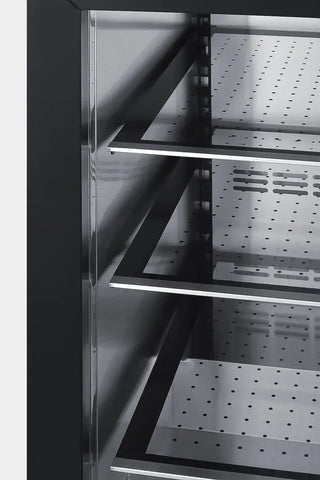 Stainless steel frame shelves inside a Summit ASDS2413IFLHD 24" Wide Built-In All-Refrigerator