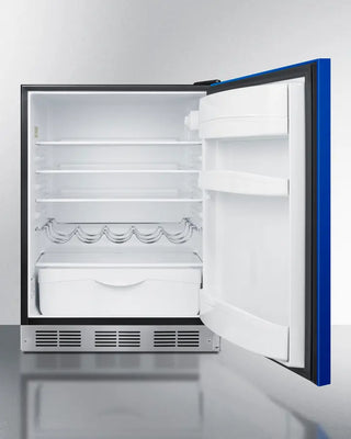 Summit BAR631BKB 24" Wide All-Refrigerator with open door on a white background