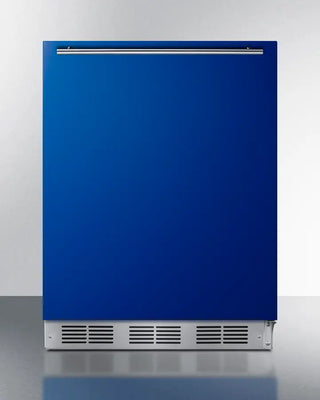 Blue Summit BAR631BKBADA 24" Wide All-Refrigerator with a metallic base on a white background