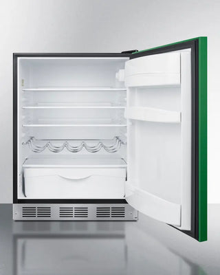 Summit BAR631BKGADA 24" Wide All-Refrigerator with open door on a white background