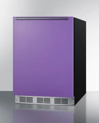 Purple Summit BAR631BKPADA 24" Wide All-Refrigerator with black base on a white background
