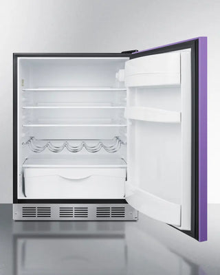 Open Summit BAR631BKPADA 24" Wide All-Refrigerator with purple frame on a white background
