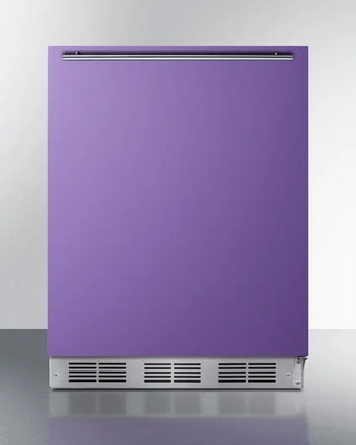 Purple Summit BAR631BKPADA 24" Wide All-Refrigerator with silver base on a white background