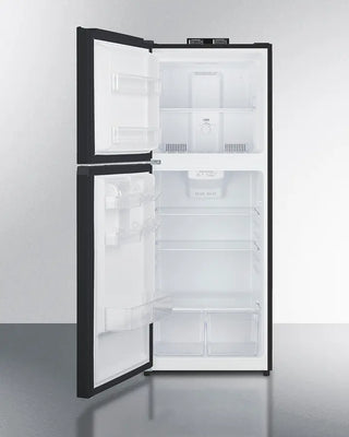 Empty Summit BKRF1087BLHD 24" Wide Break Room Refrigerator-Freezer with on a white background