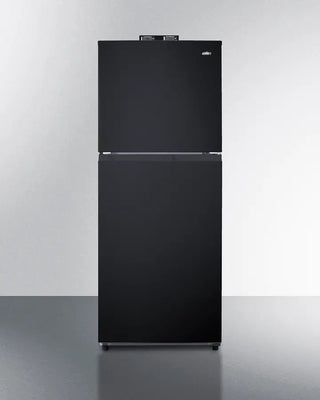 Black Summit BKRF1087BLHD 24" Wide Break Room Refrigerator-Freezer on a white background