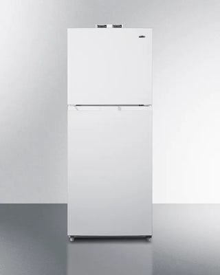 White Summit BKRF1088W 24" Wide Break Room Refrigerator-Freezer on a gray background