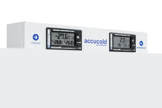 Accucold digital temperature monitors for Summit BKRF151W 28" Wide Top-Mount Refrigerator-Freezer on a white background