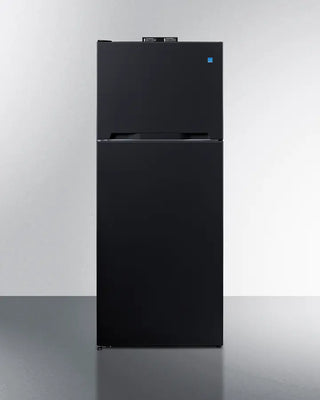 Black Summit BKRF152BLHD 28" Wide Top-Mount Refrigerator-Freezer on a white background