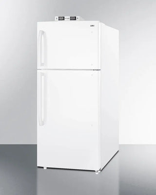 White Summit BKRF21W 30" Wide Break Room Refrigerator-Freezer on a gray background
