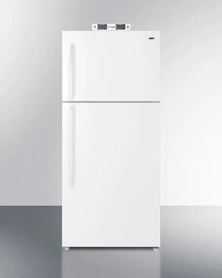 White Summit BKRF21W 30" Wide Break Room Refrigerator-Freezer with two doors on a gray background